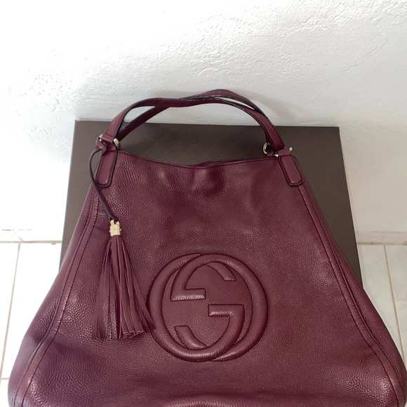 Gucci Soho Bordeaux Leather Shoulder Bag - Picture 9 of 12